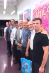 Percussionists from both groups from left to right are: Bob Becker, Yousef Sheronick, Frank Cassara, Steve Reich, Garry Kvistad, Thad Wheeler, Russell Hartenberger, and David Cossin (not pictured Gary Shall)   